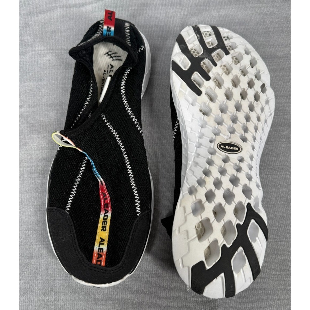 ALEADER Adventure Water Shoes Womens 7 Black Slip On Mesh Aqua Beach Swim Shoes